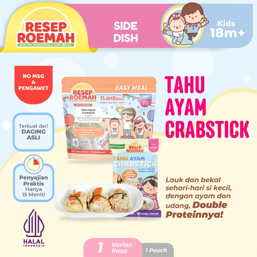 

RESEP ROEMAH / Tahu Ayam Crabstick / Chicken Tofu Crabstick / Kids Frozen Food Homemade /No MSG