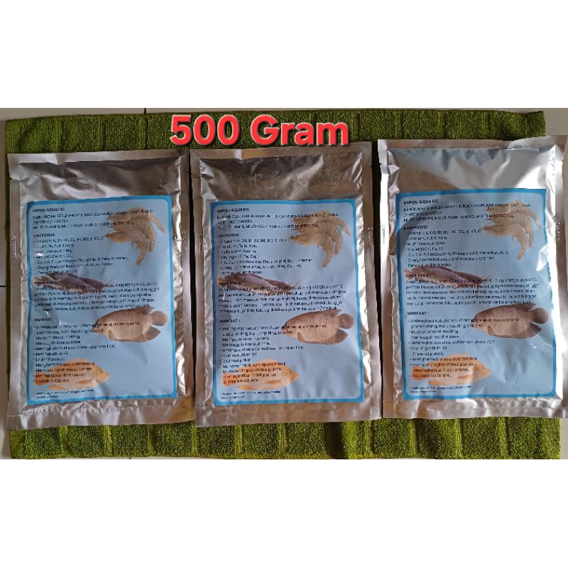Premix untuk ikan - Premix KRPQU AQUATIC 500 Gram - Premix ikan - Premix udang - Premix ikan lele - 