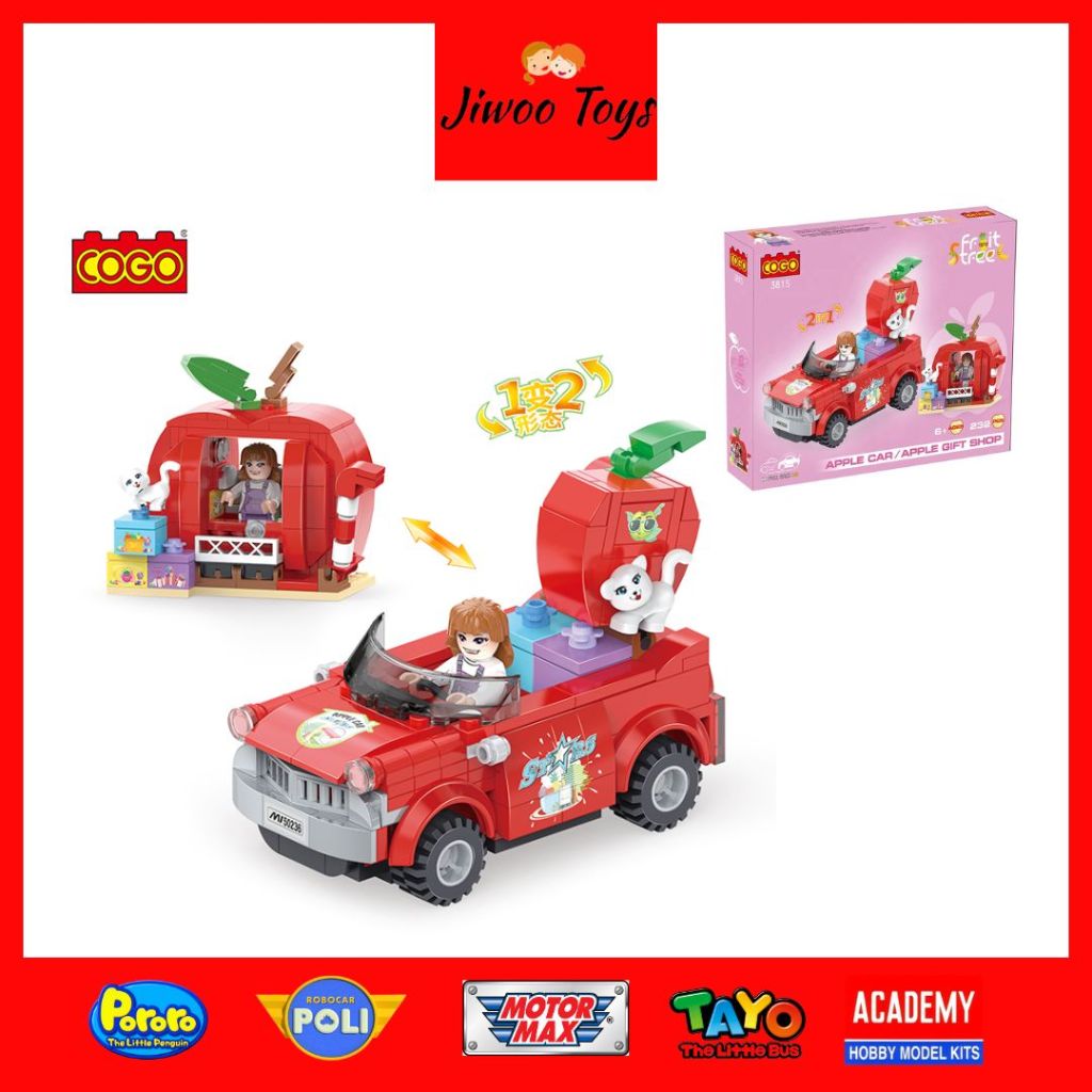 Cogo City Diy Fruit Store 2 In 1 Pull Back Car HW22000991 Building Blocks Educational