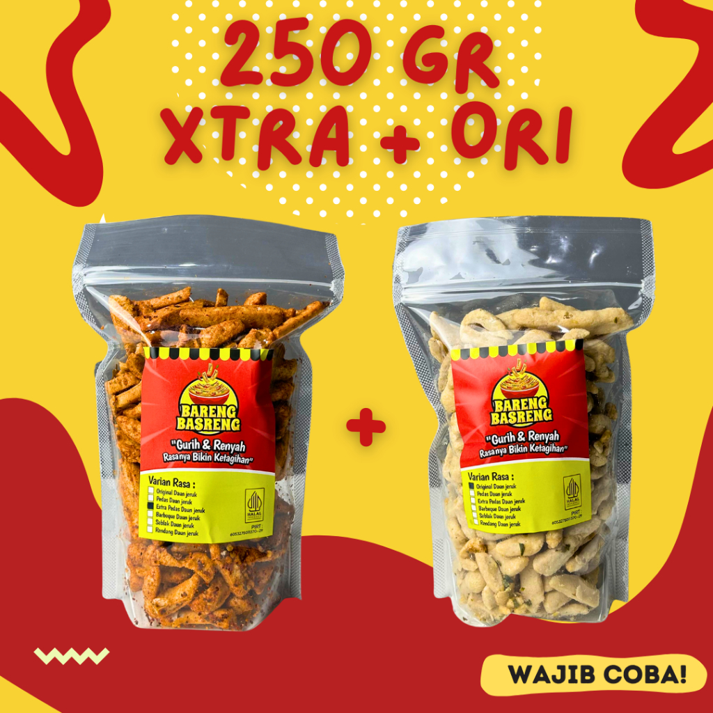 

COMBO BASRENG ORIGINAL 250 GR + BASRENG XTRA PEDAS 250 GR
