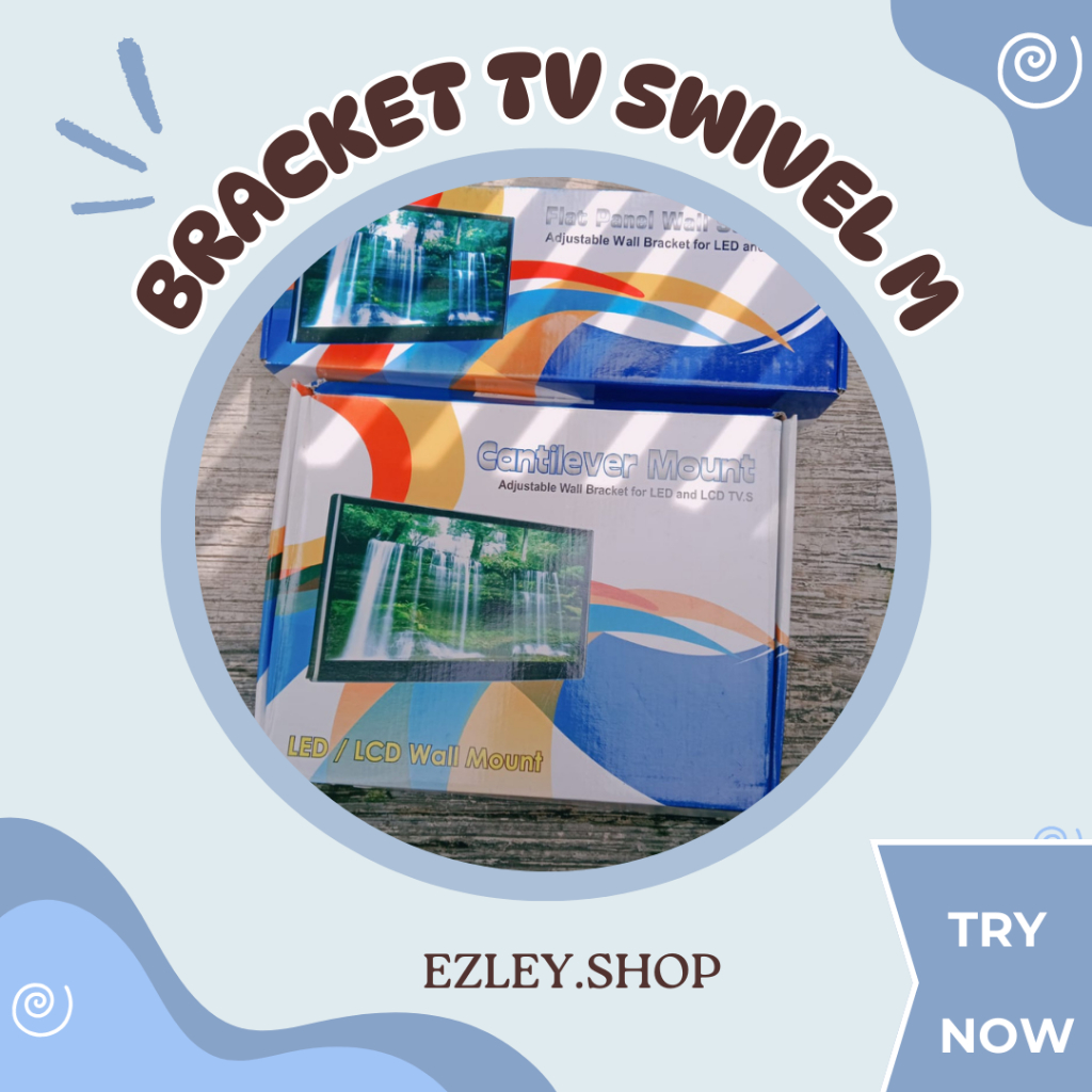 Bracket TV Swivel M 32-43 Inch Bisa Dipasang, VESA 30x30cm dan Putaran 180° / Breket TV Yogies Bandu