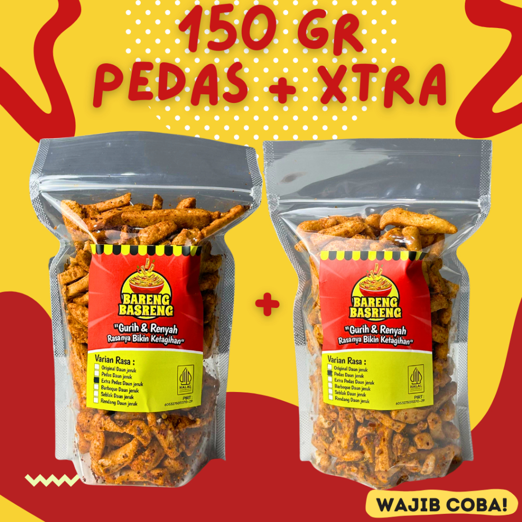 

COMBO BASRENG PEDAS 150 GR + BASRENG XTRA PEDAS 150 GRAM