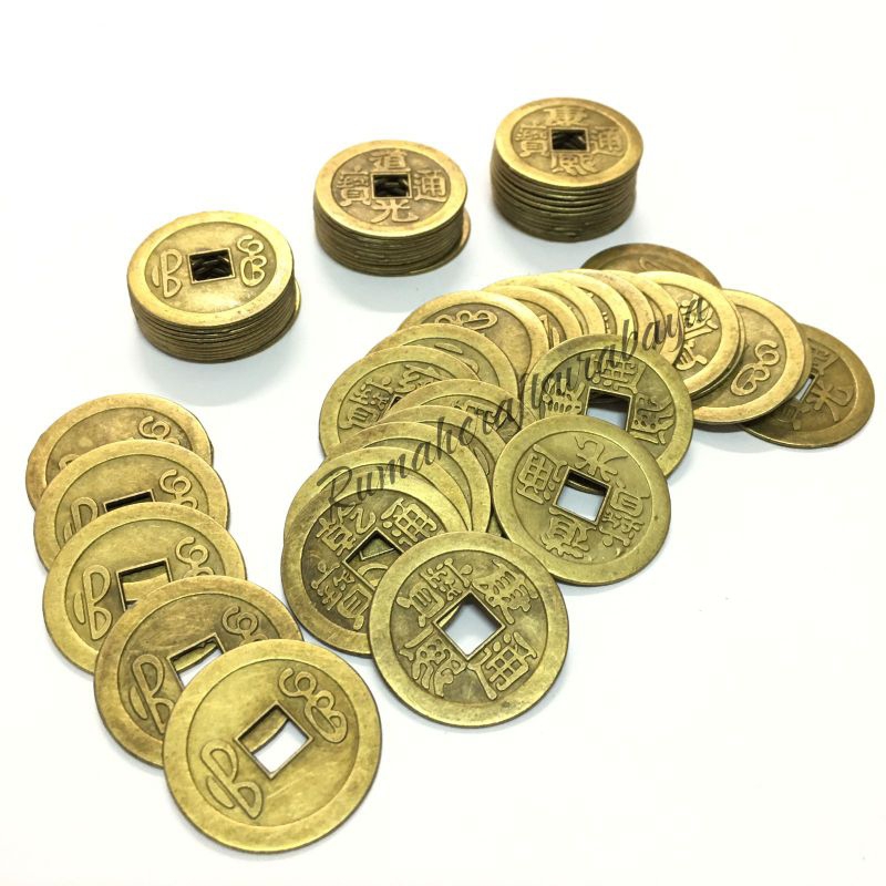 1 LUSIN - KOIN CINA/ KOIN KUNO 2,3CM/ CHINESE CHARM COIN