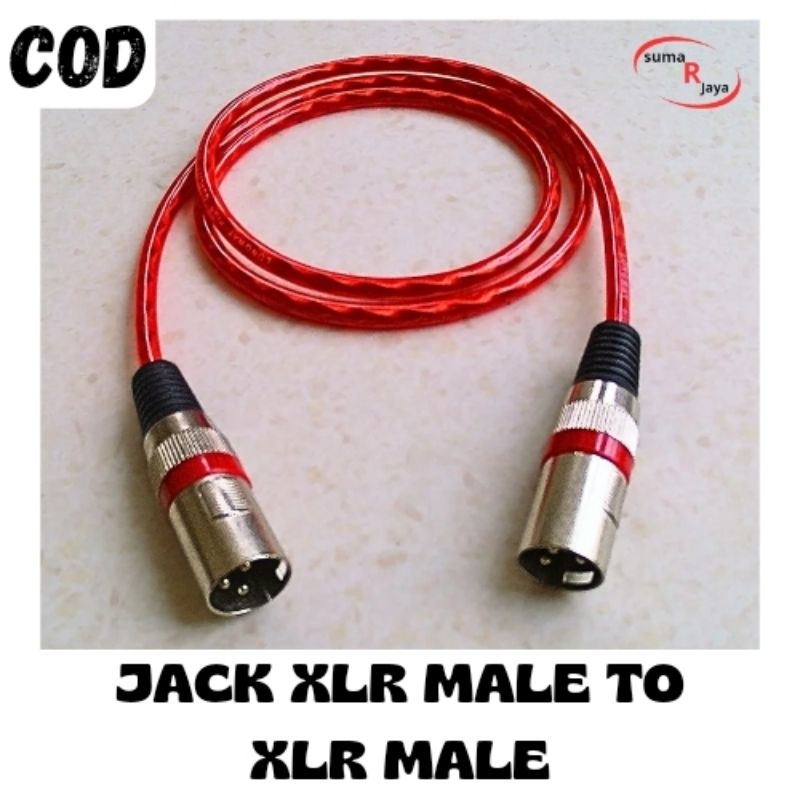Jack XLR MALE to XLR MALE/ Merah / High Quality