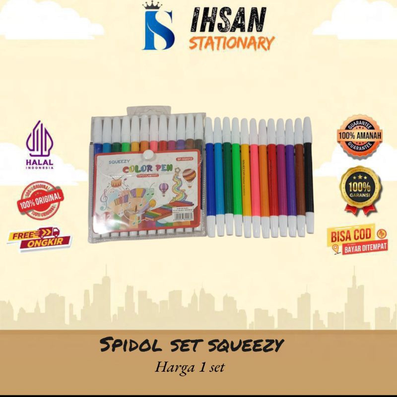 

spidol set squeezy 12 warna (1 set)