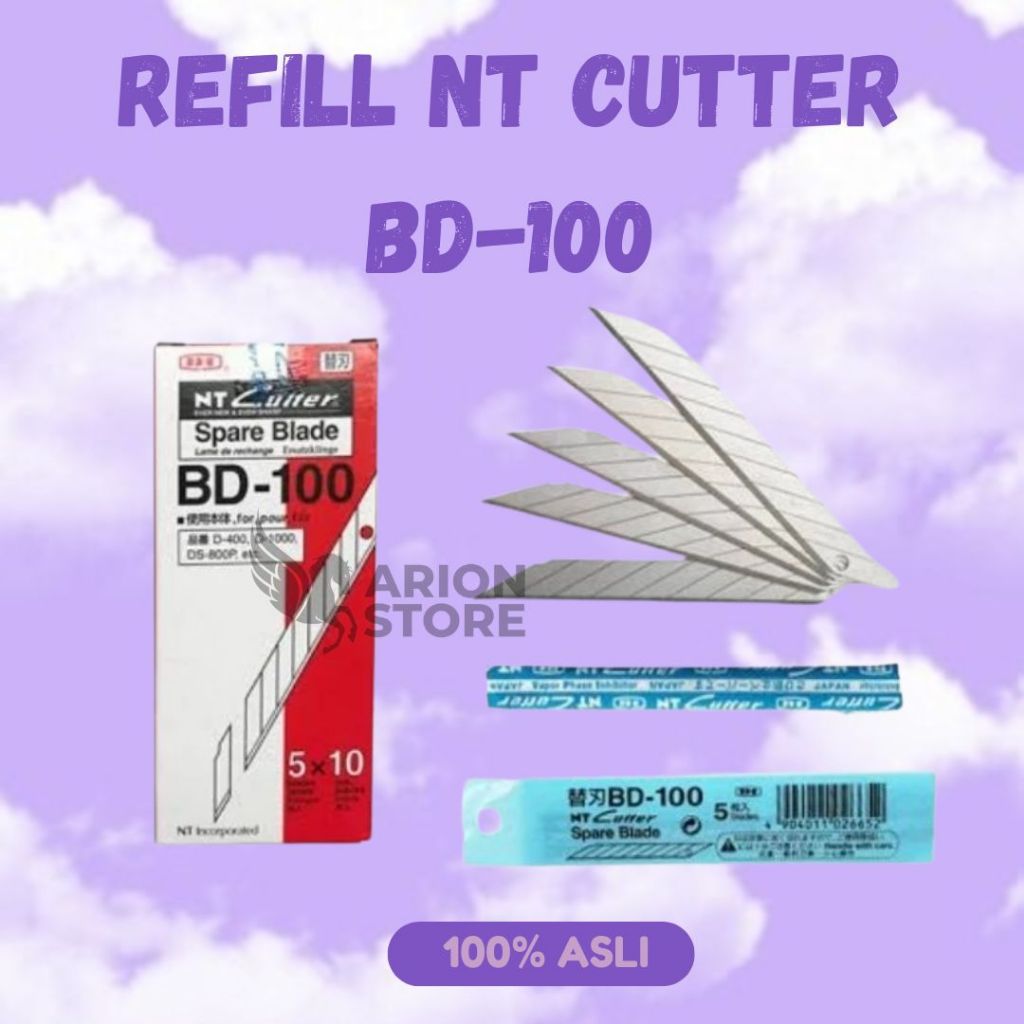 

[ARION STORE] NT CUTTER SPARE BLADE BD-100 ISI CUTTER / REFILL CUTTER JAPAN [TUBE]