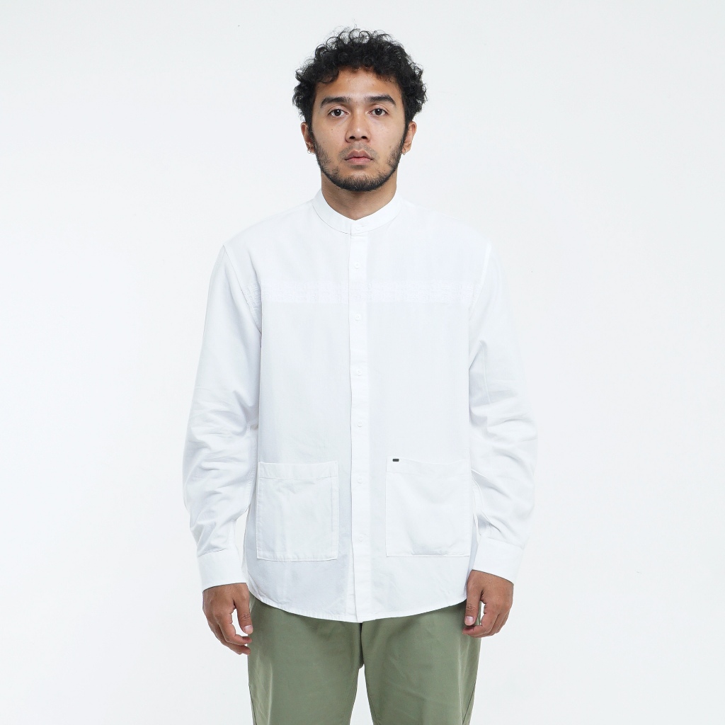 Baju Koko Original MGEE - Baju Koko Lengan Panjang Pria Original MGEE Autus CKRR 061 White