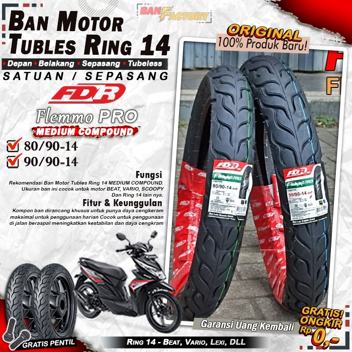 Ban Motor Beat FDR Flemmo Ring 14 Tubles Ban Motor Tubeless Mio Beat Vario Scoopy Ring 14 Tubles