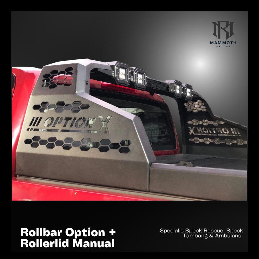 roll bar bak belakang double cabin model optionX bahan plat baja tebal warna hitam powder coating an