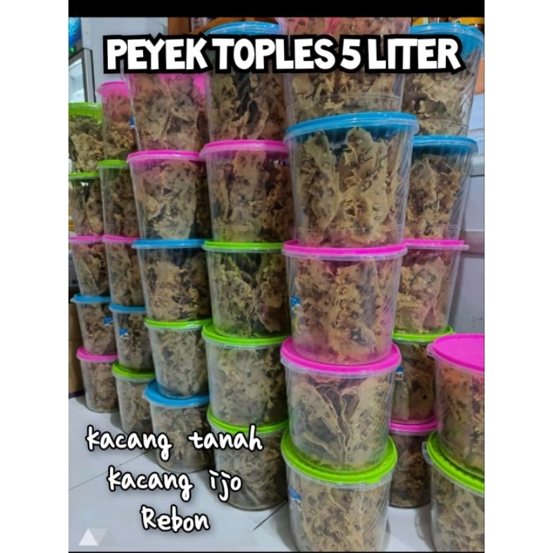 

Rempeyek kacang tanah kemasan toples 5L