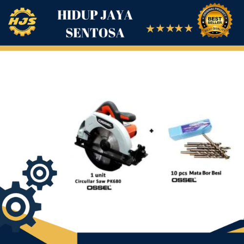 Paket Circullar Saw PK 680 Mesin Gergaji Kayu Mesin Circle GRATIS 10 pcs Mata Bor Besi Putih / Kunin