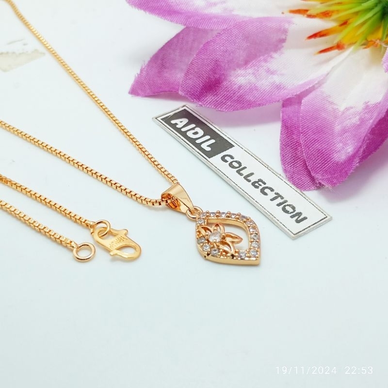 kalung xuping rantai Itali warna emas liontin terbaru