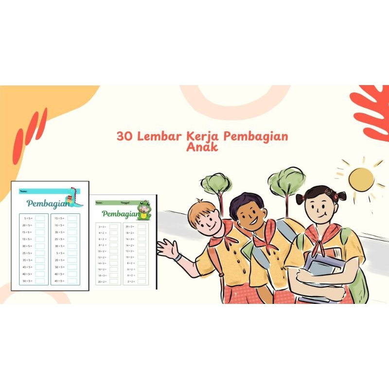 

30 Lembar Kerja Pembagian Anak Print