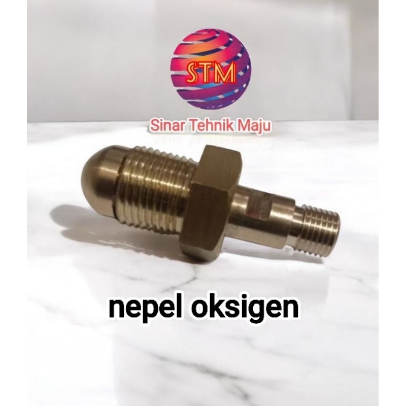 NEPEL OKSIGEN DRAT EKOR 1/4 BAHAN FULL KUNINGN NEPEL TABUNG OKSIGEN