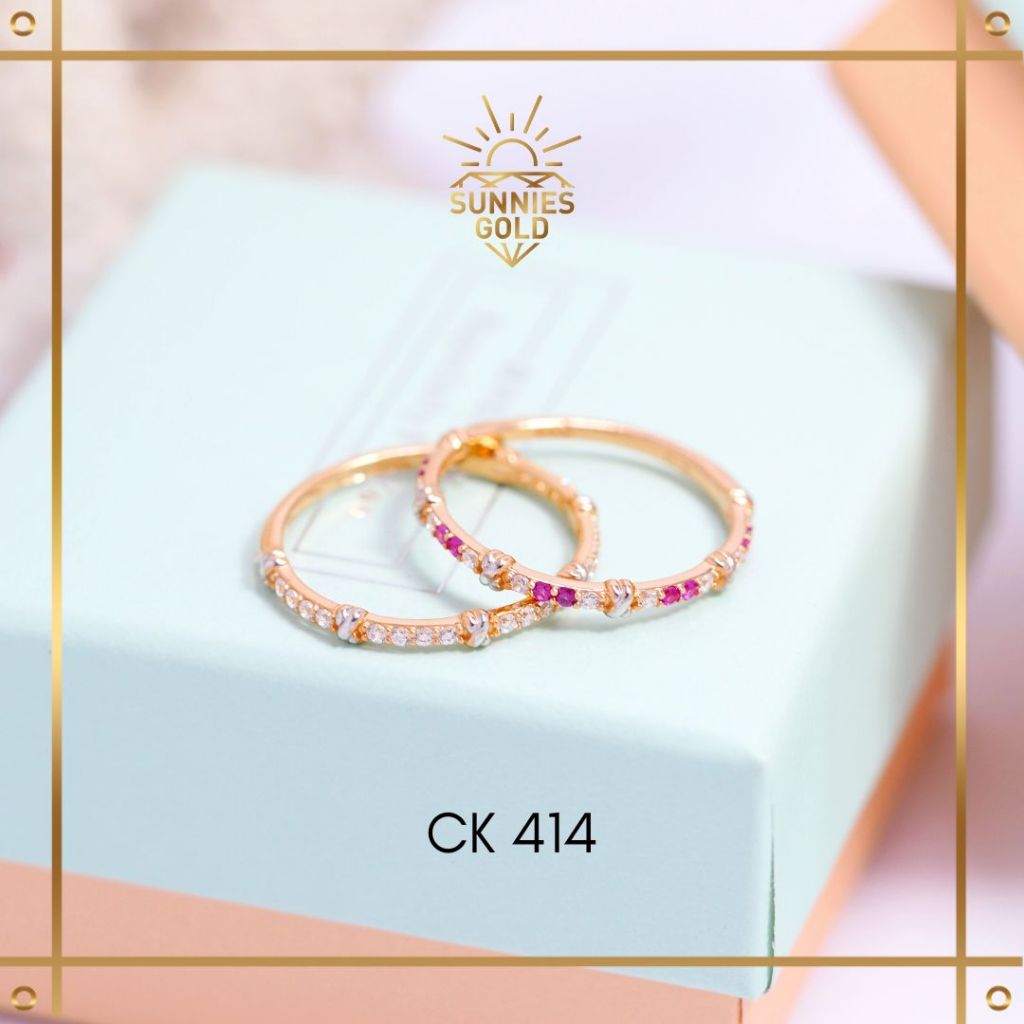 CINCIN EMAS LISTRING KADAR 6K DAN 8K CINCIN PERMATA GARIS SIMPLE - CK 414 & CK 415