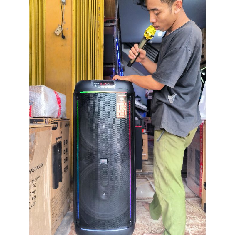 speaker advance 15 inc Doble woofer free 2 mic wireless