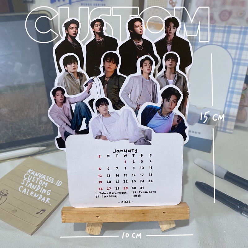 

CUSTOM STANDING CALENDAR/Custom Kalender Meja/Standing Kalender2025/Calendar/Kalender Meja