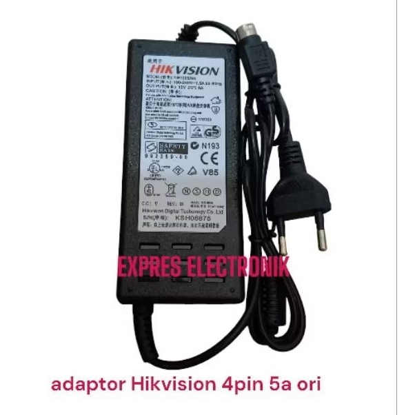 Adaptor Dvr Hikvision 4 pin 12V-5A Adaptor Dvr