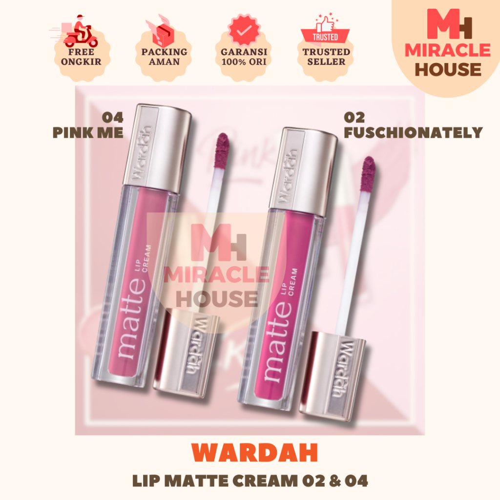 Wardah Matte Lip Cream - Non Dry Formula, High Pigmented, SPF 20 PA++ BPOM