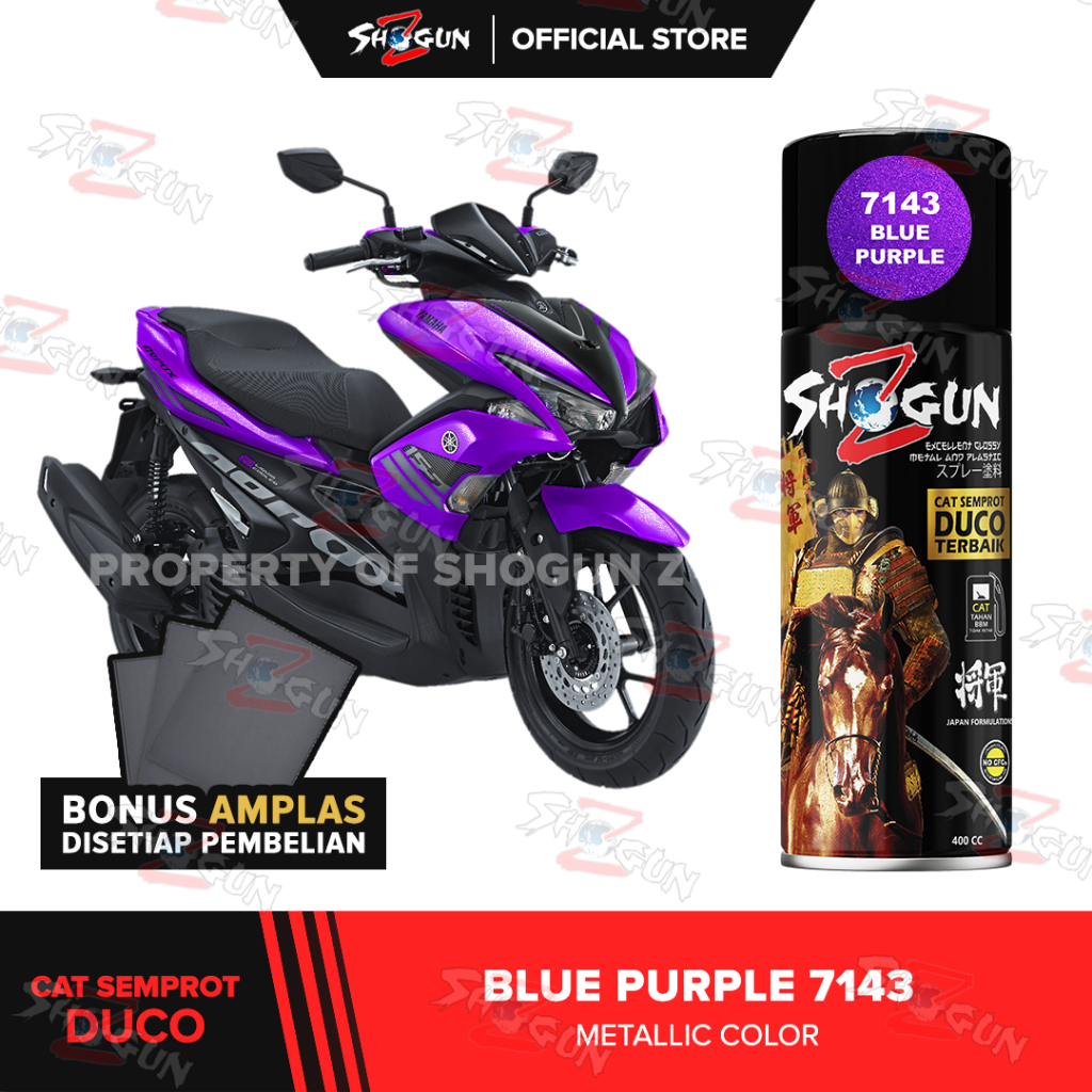 Cat Semprot Motor Shogun Z Paint BLUE PURPLE 7143 - Velg Warna Ungu Biru Metalik