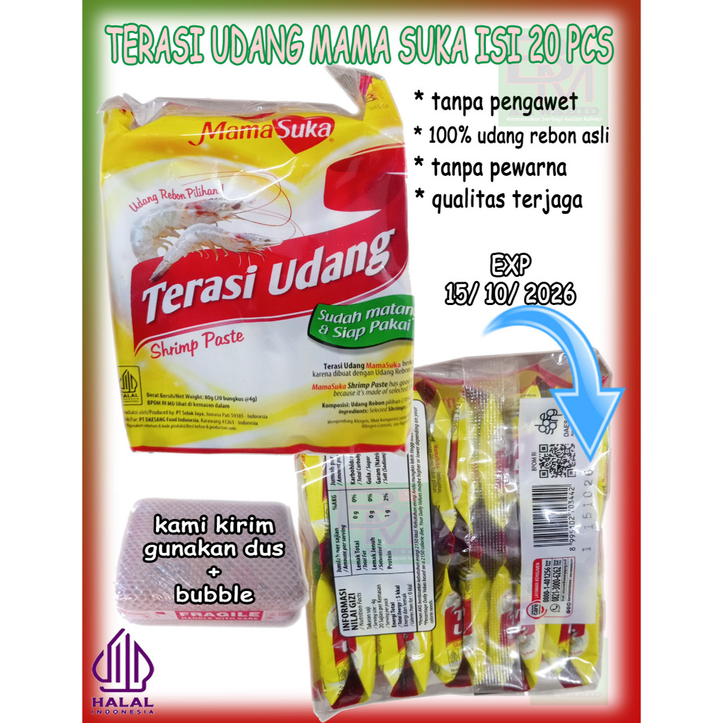 

Terasi Udang Mama suka mamasuka 1 Pak isi 20 Saset