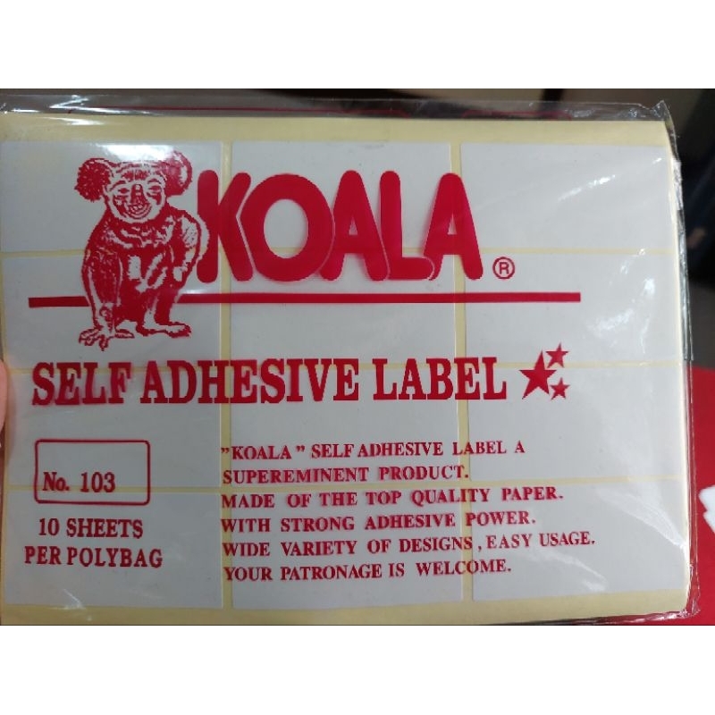 

Label Sticker Koala Adhesive Label no 103 113 111 106