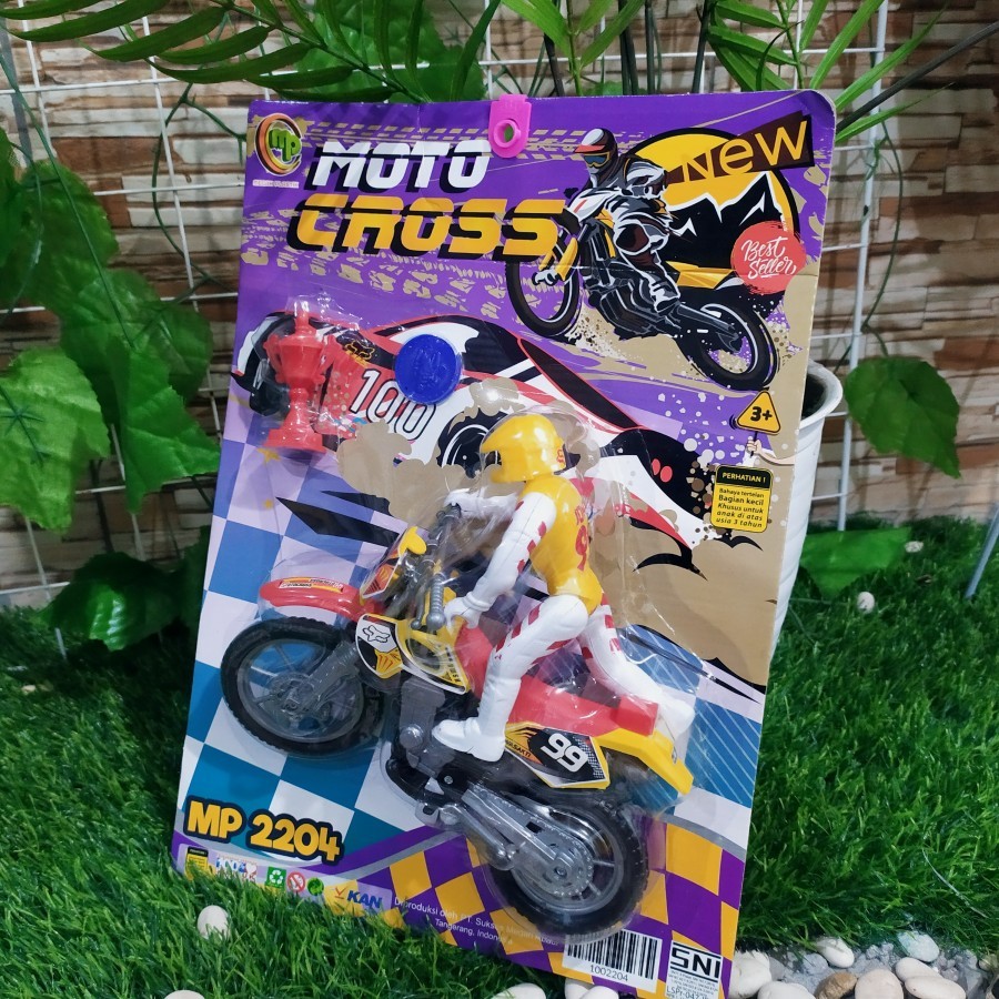Mainan diecast motor cross anak set laki laki murah - miniatur motor cross