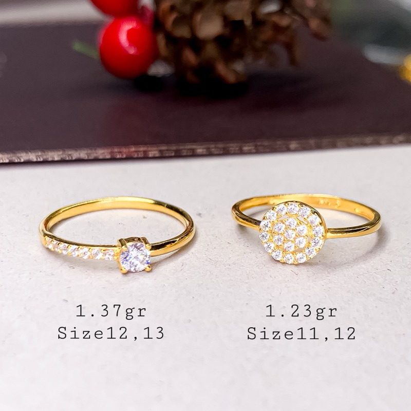 Cincin Emas Diamond Looks Solitaire Cincin Mata Satu Emas Kadar 700