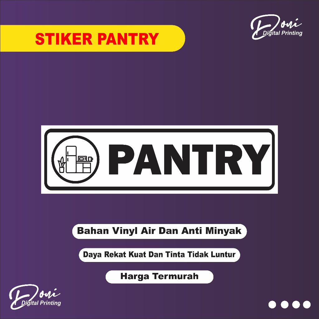 

Stiker Ruang Pantry / Stiker Penyimpanan Bahan Makanan / Stiker Penyimpanan Alat Masak / Stiker Penyimpanan Peralatan Dapur