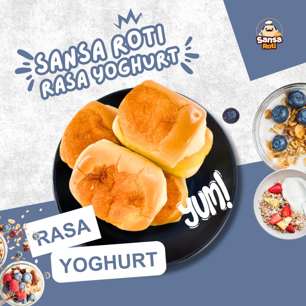 

RB Rasa Yogurt isi 15 Pcs + FREE 3 Pcs Roti Yoghurt Bread Lembut Gurih Roti Sansa