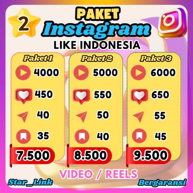 Instagram Like Indonesia Paket View Like Share Save