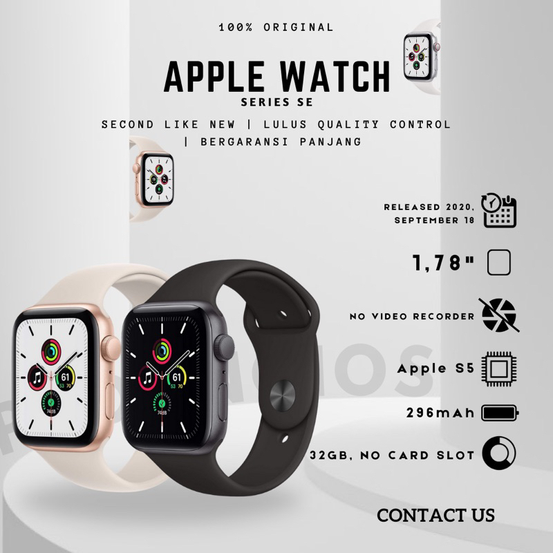 Apple Watch Series SE 40mm Second Mulus Original Fullset