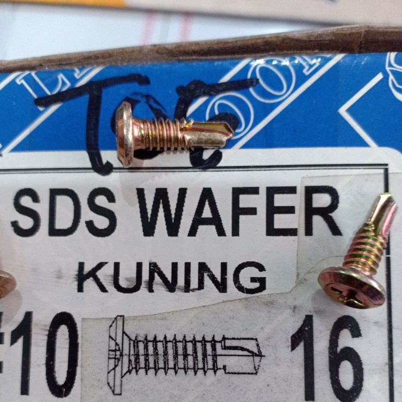 SDS Wafer head Kuning 10-16 sekrup roofing (perpcs)
