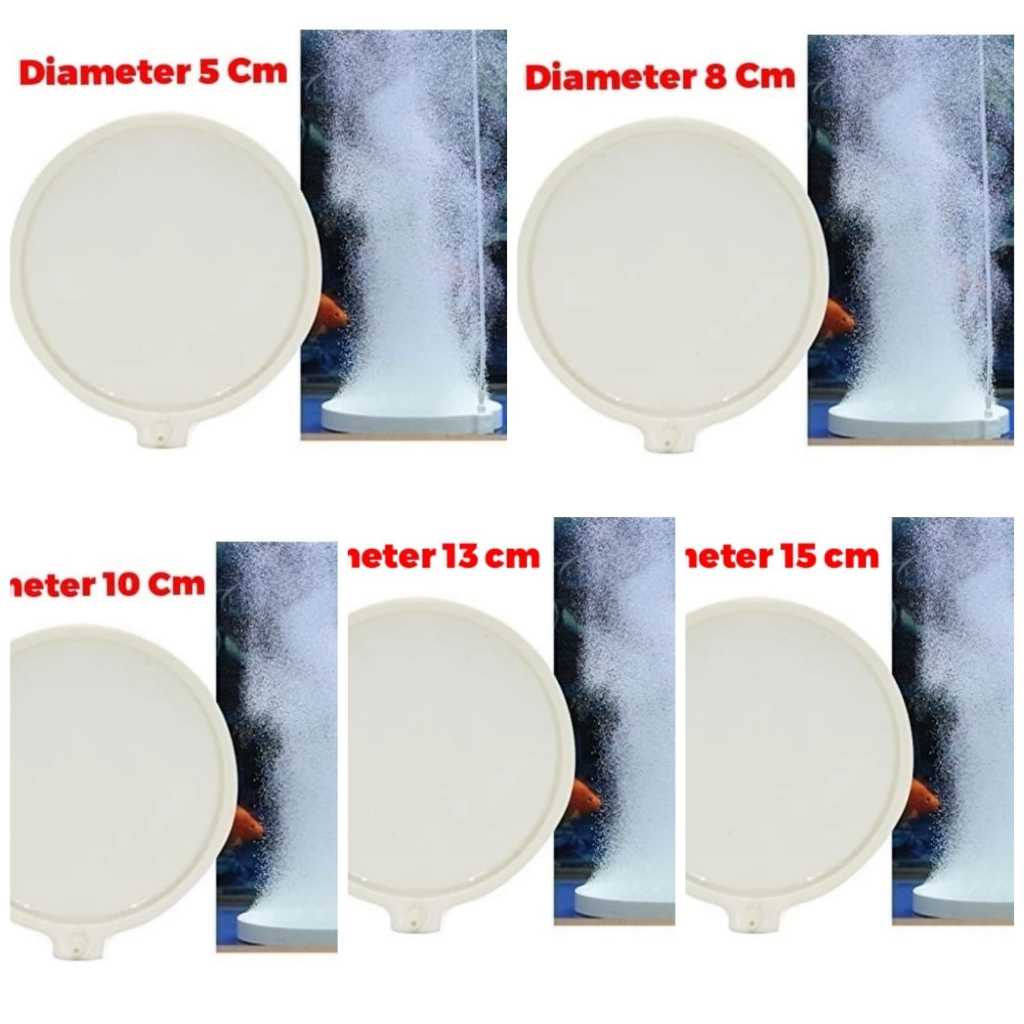 Batu Aerator NANO N50 N80 N100 N130 N150 Diameter 5 Cm 8 Cm 10 Cm 13 Cm 15 Cm Bubble Air Stone Pipih
