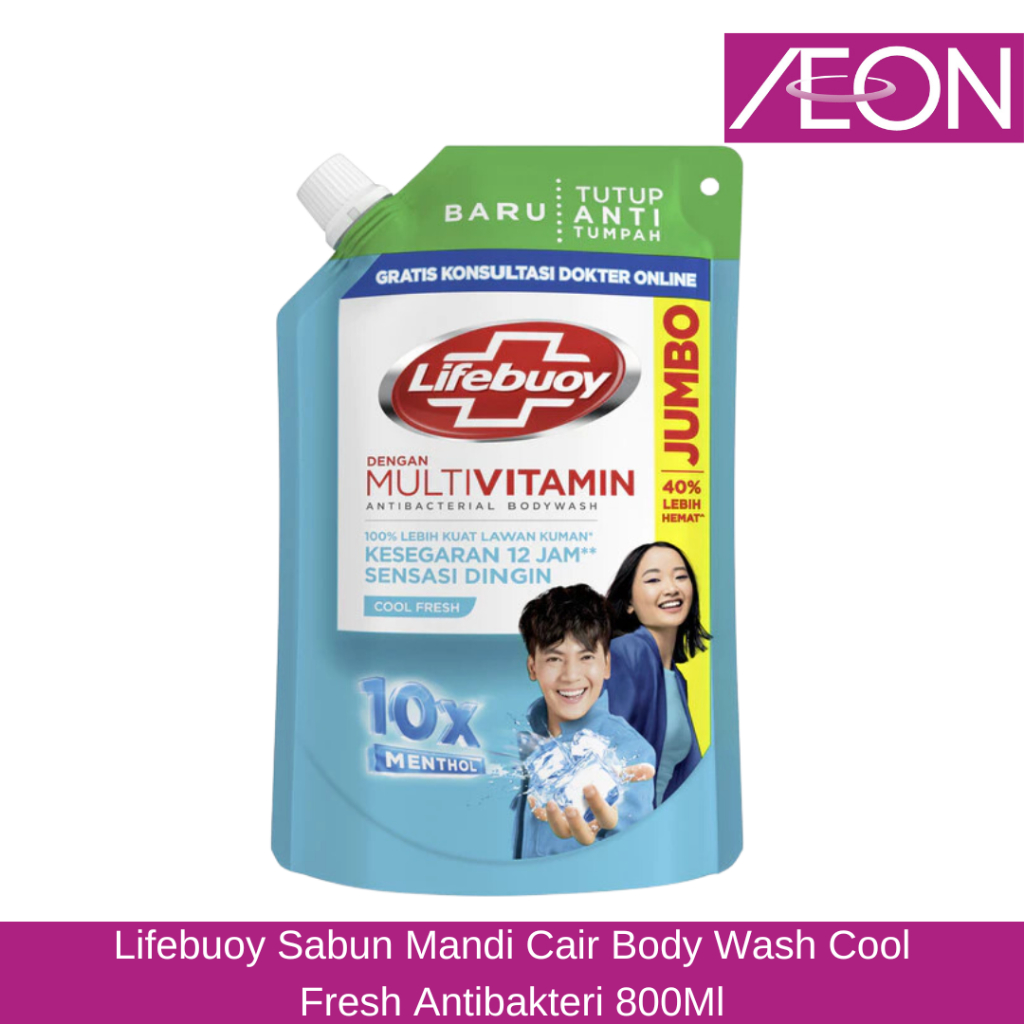 Lifebuoy Sabun Mandi Cair Body Wash Cool Fresh Antibakteri 800Ml