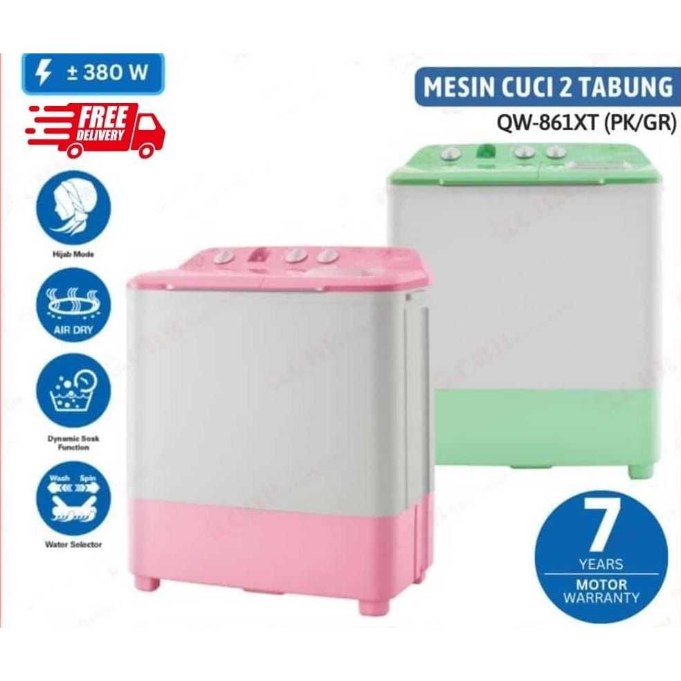 MESIN CUCI AQUA 7 KG MANUAL WARNA PINK QW761XTPK