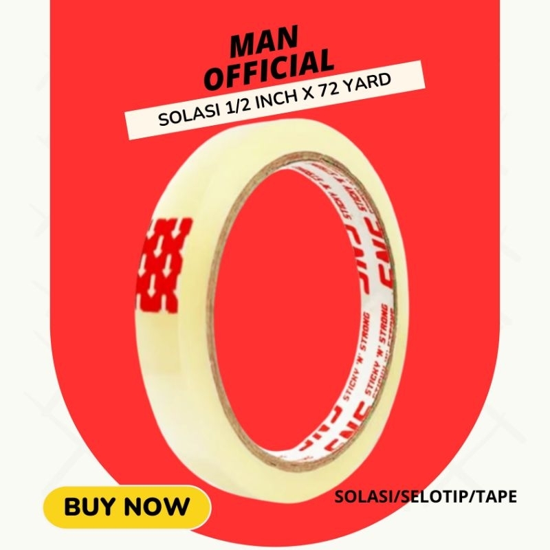 

SOLASI/ISOLASI BENING 1/2 INCH X 72 YARD SNS KUALITAS TERBAIK/TAPE/LAKBAN