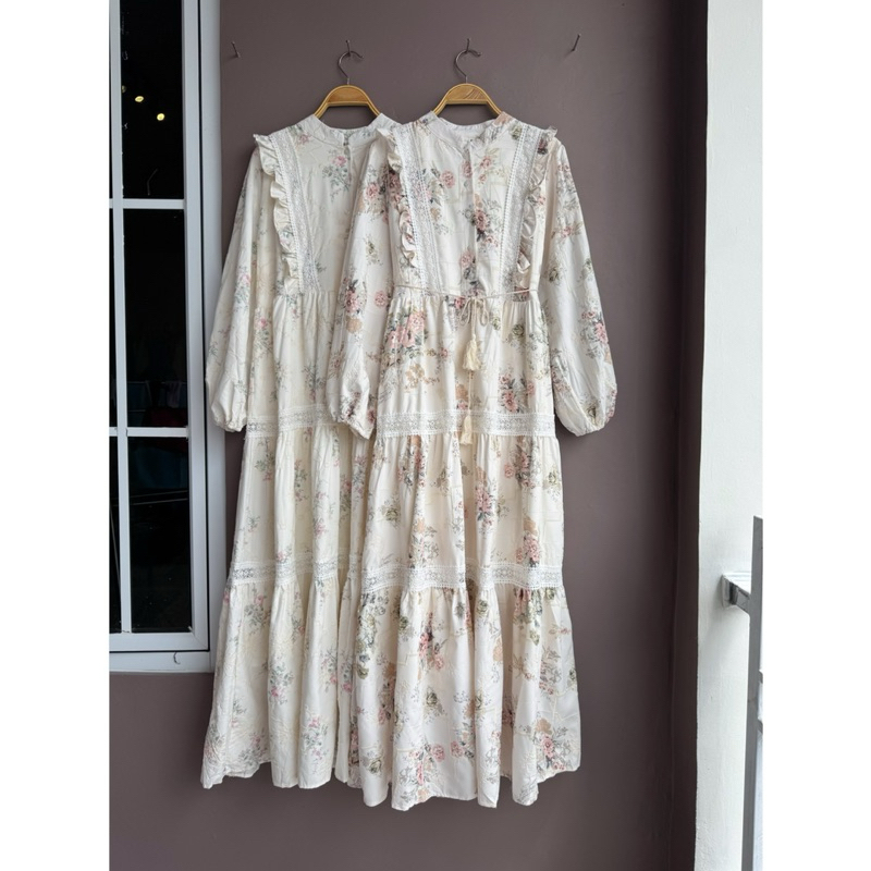 gamis ruth, lfy ori, lafreya dress, gamis putih, white maxi, dress katun bordir, gamis eyelet, gamis