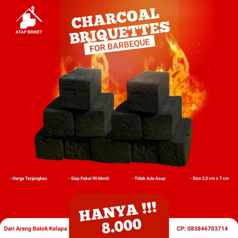 Arang Briket Batok Termurah (100% Arang Batok Kelapa) BBQ Charcoal [NEW]