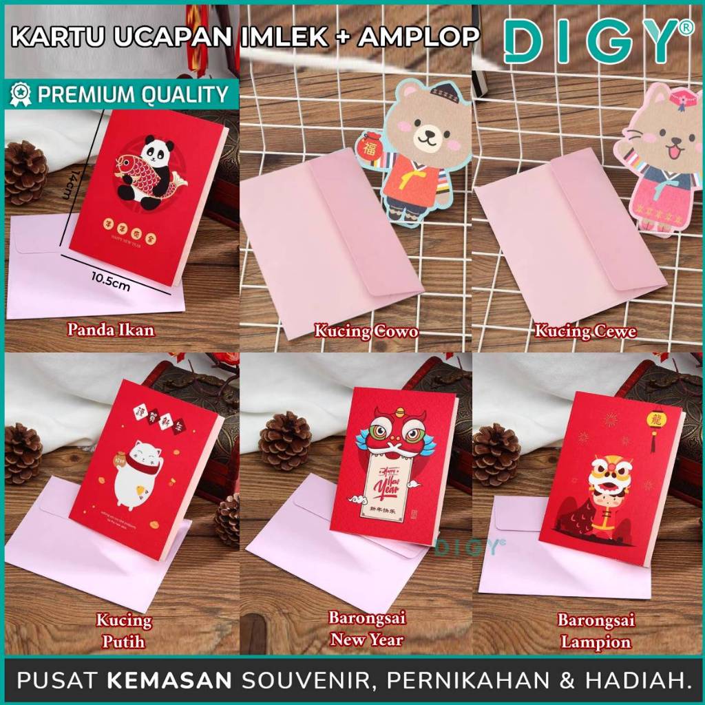 Kartu Ucapan Imlek + Amplop / Gift Imlek Greeting Card / Kartu Ucapan Hampers CNY / Kartu Ucapan Iml