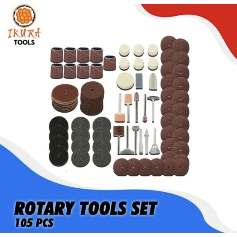 Mata Bor tunner Mini Cunner IKURA RTS202 Rotary Tools Set 105Pcs