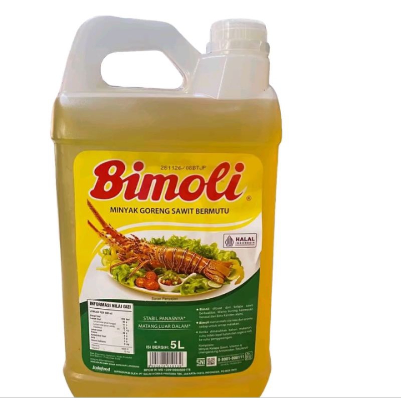 

Minyak goreng merk Bimoli ukuran 5 liter