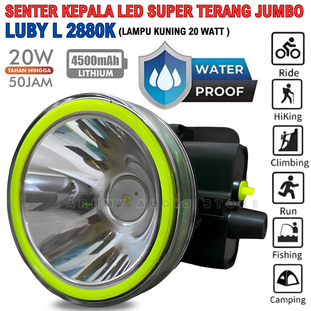 Senter Kepala Luby L-2880l / L2880 / 2880l / Headlamp Luby L-2880k - Senter Kepala Luby L2880k Cahay