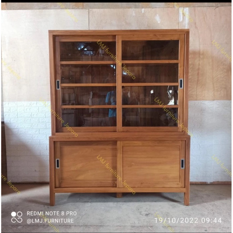 Lemari buku minimalis jati Rak buku minimalis jati Lemari buku minimalis jati pintu sliding