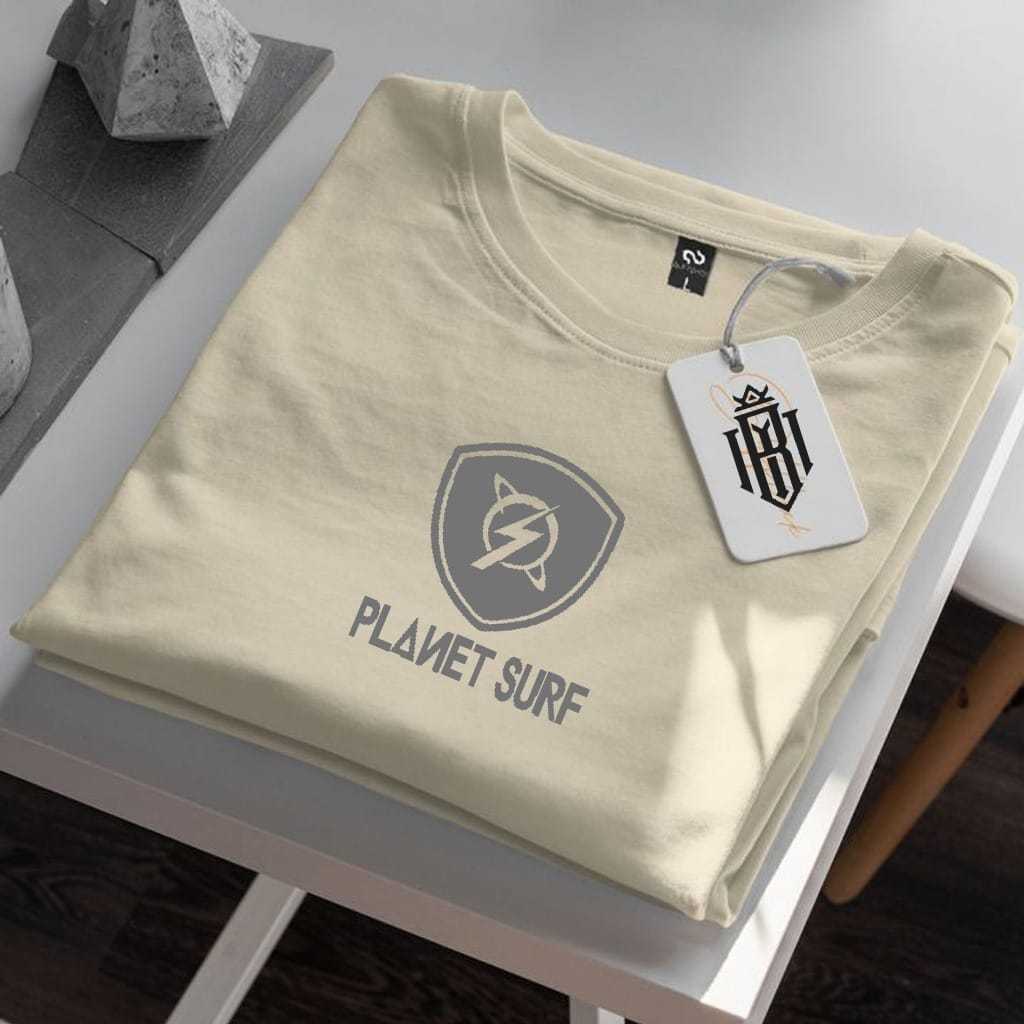 PROMO COD..!!! Kaos Distro Planet Surf 01 Text Silver Premium Kaos Oblong Cowok Kaos Pria Atasan Pri
