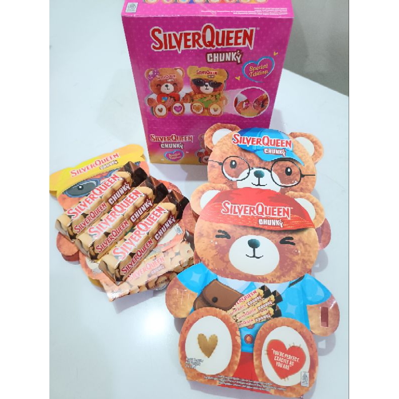 

RK Silverqueen Chungky Bar Bear beruang 1 box isi 5 bear