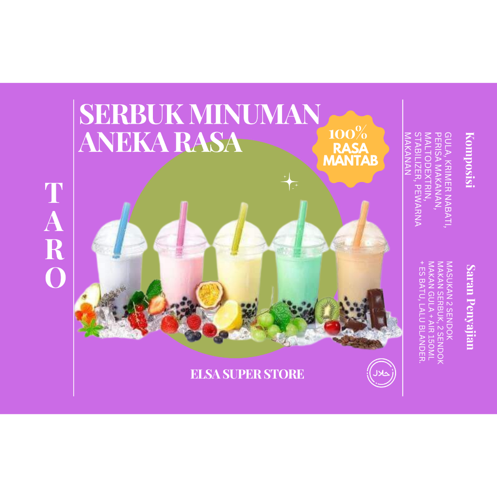 

SERBUK MINUMAN RASA TARO 500GR