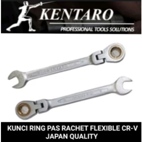 KUNCI RING PAS RACHET FLEXIBLE CR-V HEAVY DUTY KENTARO JAPAN QUALITY
