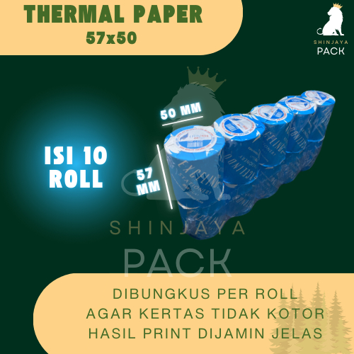 

(ISI 10 BIJI) Kertas Kasir Thermal Paper 57x50 HARGA GROSIR CORE KECIL merk Excelindo PREMIUM QUALITY