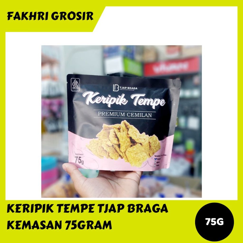 

TEMPE GORENG/KERIPIK TEMPE TJAP BRAGA KEMASAN KECIL 75GRAM